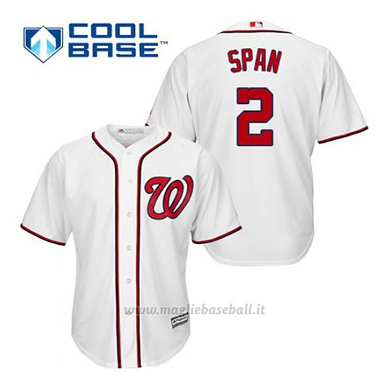 Maglia Baseball Uomo Washington Nationals Denard Span 2 Bianco 1ªCool Base